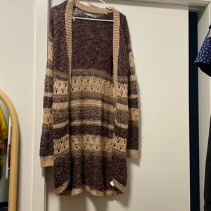 Maurice boho metallic long cardigan